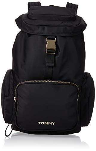Tommy Hilfiger: Th Nylon Backpack  Mochilas Mujer  Negro  Black   15x0.1x24 cm  W
