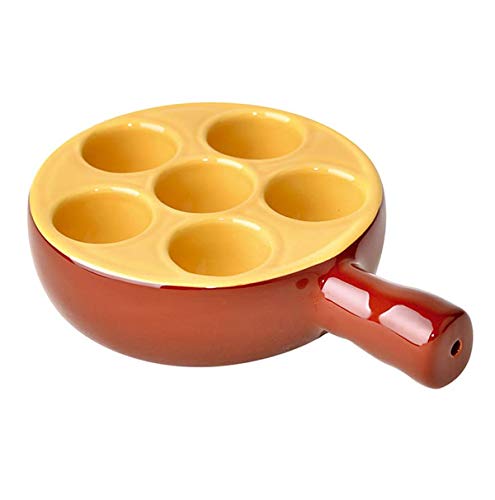 Visiodirect Lot de 6 Poêlons à escargots en Porcelaine 6 Trous