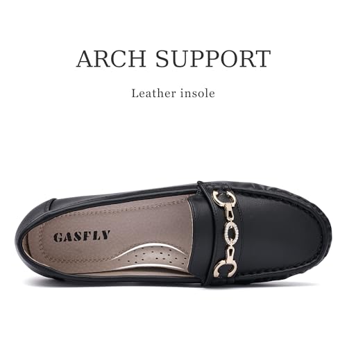 Image of Women's Business Loafers Work Casual Flats Shoes Lightweight Penny PU Leather Slip On Walking Shoes