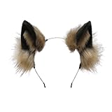 [happykoko] 猫耳 キツネ耳 カチューシャ ふせ耳 エルフ耳 狼 コスプレ ハロウィン クリスマス (ブラウン)