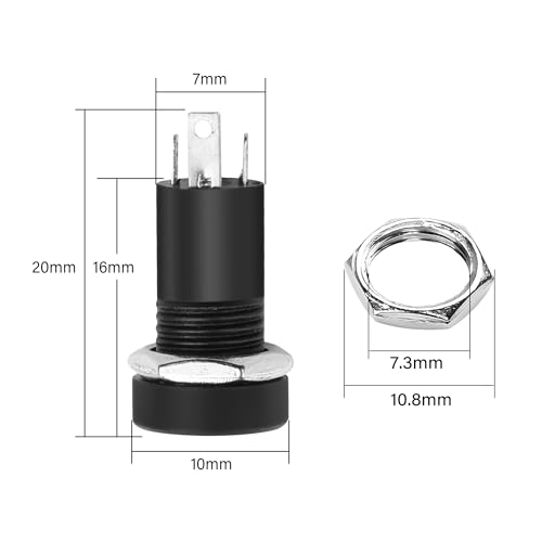 6 piezas conector jack panel de soldar 3.5MM 4 polos miniatura 6