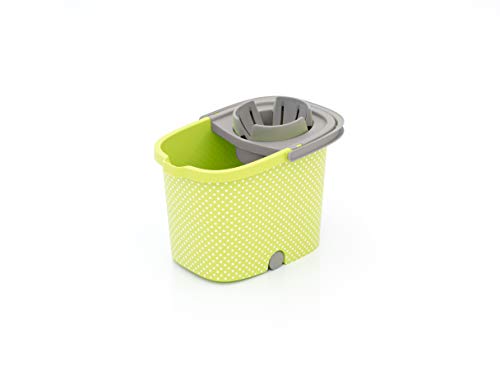 Smart-T-Haus Cubo Rectangular Elegant con Escurridor Smart Mini Ruedas, Verde, 38,5 x 28 x 31 cms