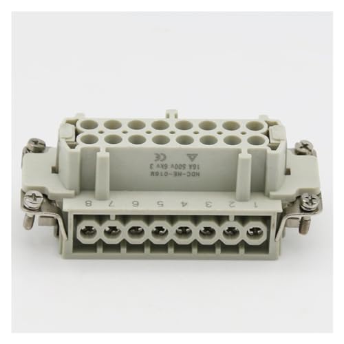 Conector hembra HDC-HE-016 de 16 núcleos resistente para enchufe de aviación