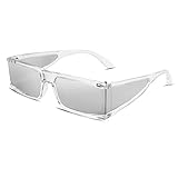 VANLINKER Cool Rectangle Sunglasses for Women Men Cyber Y2K Shield Flat Top Futuristic Sun Glasses T