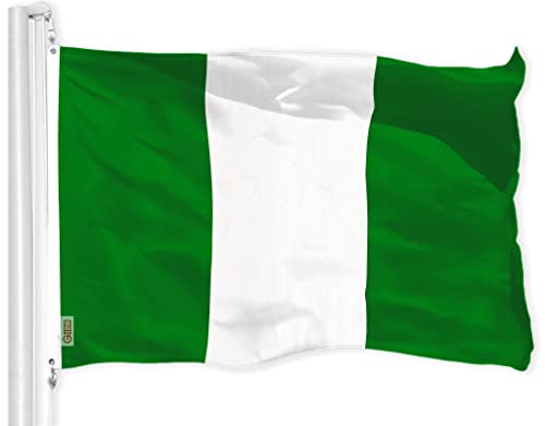 G128 Nigeria Nigeria Flag 3x5 ft Printed Brass Grommet 150d Polyester Flag Indoor/Outdoor - Much Thicker More Durable 100d 75d Polyester