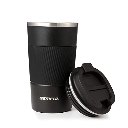 GEMFUL Insulated Travel Coffee Mug 510ml Vacuum Stainless Steel Tumbler with Leak Proof Lid - Keep Drinks Hot 3hrs Cold 4hrs