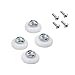 Sliding Tub and Shower Door Replacement Rollers, Black, 3/4" Oval, B.B.; Threaded Hex Hub - 4 Pack