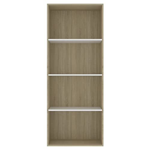 Kagoono 4-Tier Bookcases Bookshelf,Display Rack Cube Unit,Book Cabinet,Storage Organizer Filing Shelves,23.6"X11.8"X59.6" ,Engineered Wood,Multicolour #TOP4