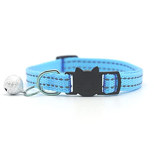 Samt-Katzenhalsband Mit Glöckchen & Schnellverschluss | Verstellbar, Handgefertigt In UK, Marineblau