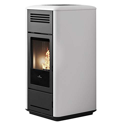 Edilkamin 809190 Milla H 12 Stufa a pellet in ceramica, bianco/A+