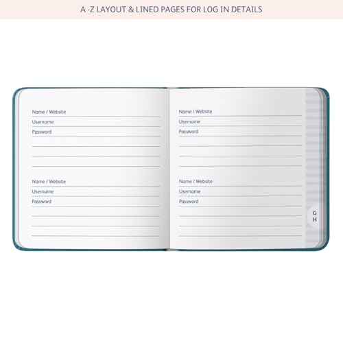 Busy B Password Book, Teal Cover, All your Internet Passwords in One Place, Store a Maximum of 186 Internet Login Details - Image 4