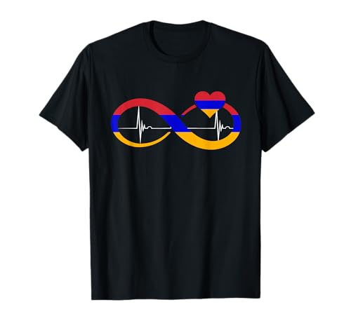 Armenien Infinity Heartbeat EKG Pulse Heart Armenian Pride T-Shirt