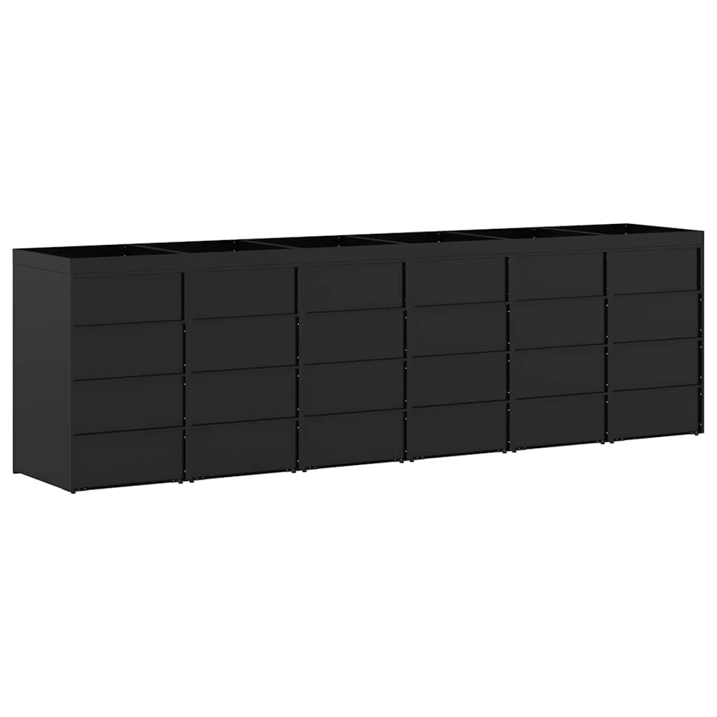 Genérico Almacenamiento de Cubos Wheelie para 6 Cubos Negro,Casa y jardín,Productos del hogar,Accesorios para contenedores de residuos,Soportes para contenedores de residuos-3394742