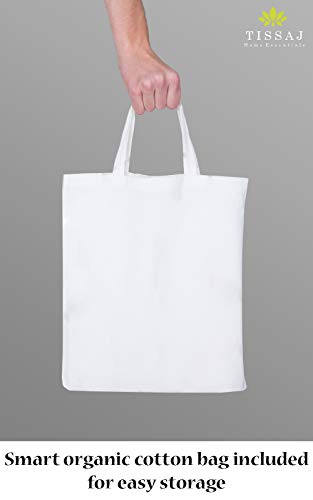 Tissaj Resort Collection – King Size Duvet Cover – 100% Gots Certified Organic Cotton – Sateen Weave – Ultra White Color #TOP3