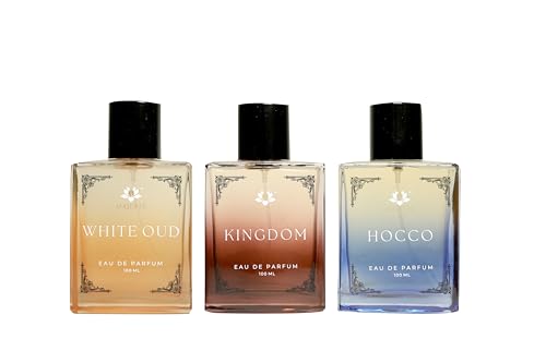 Image of Premium Perfume Gift Set of 3 X 100ml 1 White Oud 1 Kingdom & 1 Hocco | Luxury Long-Lasting Perfume For Unisex