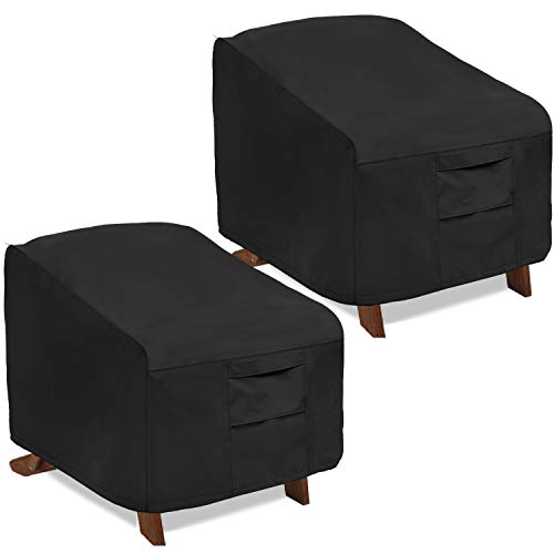 Honest Outfitters Patio Adirondack Chair Covers,Waterproof Patio Chair Covers, Durable Outdoor Lawn Patio Furniture Covers with Air Vent and Handle(Black,2 Pack)