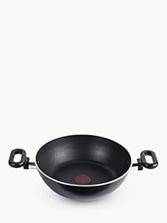 Tefal Non-Stick Kadai Curry Pan Madras Collection, Aluminium, Black, 26 cm