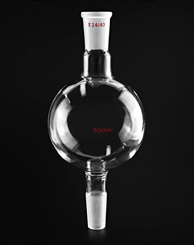 Qwork Lab Distillation Glass Bottle, 500Ml 24/40 Chromatography Reservoir Flask, 1 Pack #TOP3
