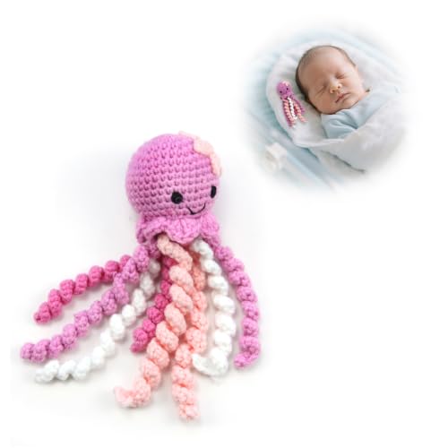 Handmade Crochet Octopus for NICU Babies &amp; Preemies, Scent Bonding Keepsake for Baby, NICU Separation Anxiety Gift, Soft Comfort Gift for Newborn (Light Purple)