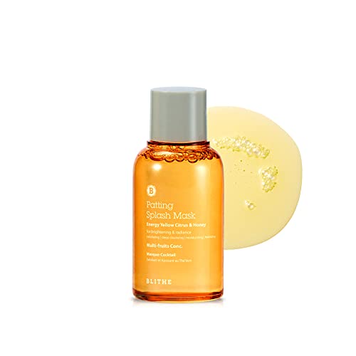 BLITHE Patting Splash Mask Yellow Peeling Lavado de cara con miel amarilla - Peeling químico coreano para el rostro Ácido láctico AHA para manchas oscuras 70 ml