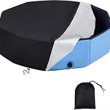 Linnkyfloa Piscina rotonda pieghevole per cani, resistente alle intemperie, protezione per piscina 210d e animali domestici, in tessuto Oxford pieghevole, con corde (160 x 30 cm)
