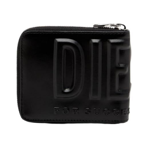 DIESEL 黒 レザー 二つ折り財布 ディーゼル DIESEL ツートン 2つ折り財布 （BLACK