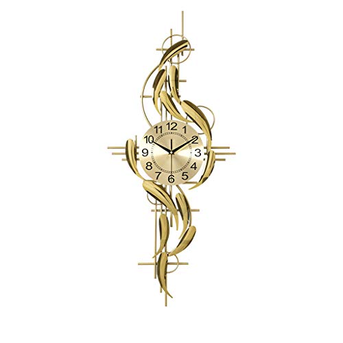クラシック時計 ゴールデン錬鉄製壁掛け時計 リビングルーム装飾 大型壁掛け時計 アラブデジタル壁掛け時計 サイレント寝室大型壁掛け時計 35インチ 装飾壁時計