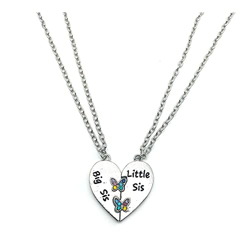 ZAHSY Sisters Necklace for 2 Sisters - Birthday Gifts for Little Sis & Big Sis - Christmas Gifts