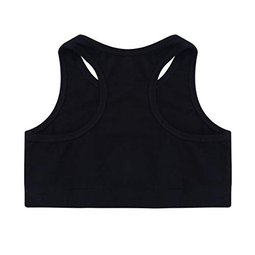 Image of Girls High Neck Athletic Sports Bra Crop Top Gymnastics Workout Gym Fitness Vest Tank Top T Shirt
