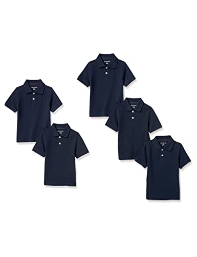 Image of Amazon Essentials Boys and Toddlers' School Uniform Short-Sleeve Pique Polo Shirts, Breathable Cotton, Button Closure