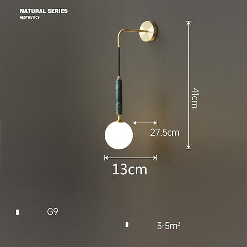 Lámpara de pared de mármol negro y barra de luz vintage moderna 8