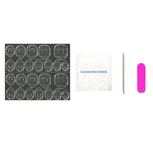 Image of Secret Lives Glossy 3D Artificial Nails with Bow - Black & White French Tip Flame Design Press-On Nails 24 Piece Set with Kit