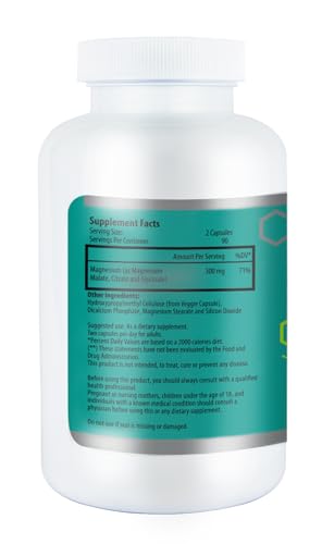 Image of Magnesium Complex Supplement (Glycinate, Citrate & Malate) - 180 Capsules (90 Day Supply) - 300mg Magnesium per Serving - Vegan