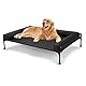 Veehoo Hundeliege Outdoor Grosse Hunde, Kühlendes Erhöhtes Hundebett mit abnehmbarem Bloster, Hundeliege Abwaschbar Hunde Reisebett, Schwarz 104 x 69 x 23cm