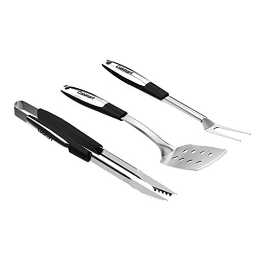 Cuisinart CGS-233BK 3-Piece Grilling Tool Set, Black