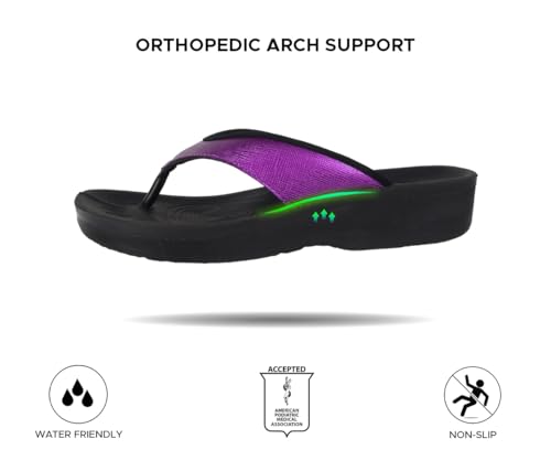 Image of AEROTHOTIC Original Orthotic Comfort Thong Style Flip Flops Sandals for Women with Arch Support for Comfortable Walk