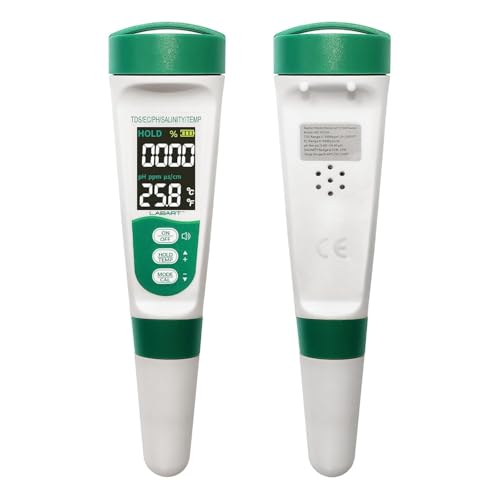 Image of LABART 5-in-1 Digital pH Meter & TDS Tester with Voice Function with Certificate | Waterproof Rechargeable Device for Aquarium, Pool & Drinking Water with Certificate