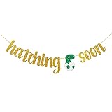 Dalaber Hatching Soon Banner, Dinosaur Baby Shower Decorations for Boy, Dinosaur Party Supplies, Wel
