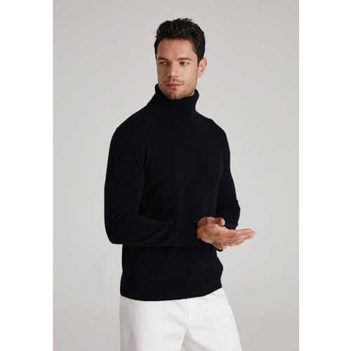 GreenMount Mens 100% Turtleneck Cashmere Sweater Vintage Pullover Long Sleeves Knit Plant Dyeing Warm Soft3