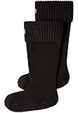 Logo de PVC Hunter Calcetín Para Mujer con Puño de Punto Inglés Para Botas altas Wellington Modelo UAS3413RPY (M 36-38, BLK Black)
