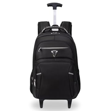 Mochila Bolsa Rodinha Masculina Feminina Notebook Reforçada Viagem Faculdade Escola Trabalho Impermeavel Costas Acolchoadas (PRETO RODINHA)