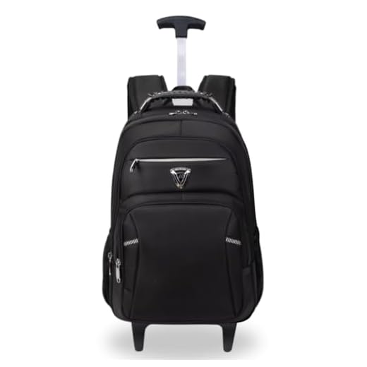 Mochila Bolsa Rodinha Masculina Feminina Notebook Reforçada Viagem Faculdade Escola Trabalho Impermeavel Costas Acolchoadas (PRETO RODINHA)