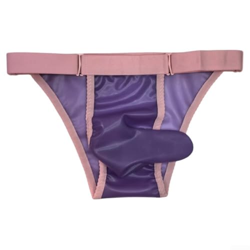 SMZhomeone Slip Latex Homme Transparent L-XL Effet Mouillé(Purple XL)