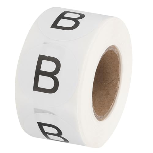 PATIKIL Etiquetas de Inventario de Letras B, Pegatinas de Letras Mayúsculas de 1" Autoadhesivas Redondas de Puntos de Codificación (1 Rollo/Total 500Pcs) para Oficina, Almacenamiento