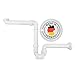 Produktbild AQUADE Raumsparsiphon Küche 1 1/4 Zoll x 40 mm mit Waargerechtem Abgang - Waschtisch Siphon Kunststoff Weiß - Platzsparender Siphon Geruchsverschluss für Bad Waschbecken Sanitäranlagen