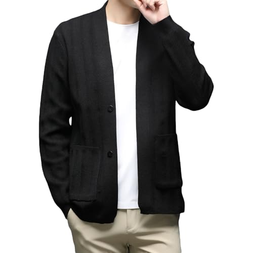 Chaqueta hombre básico de punto con cuello chal para tardes frías de invierno