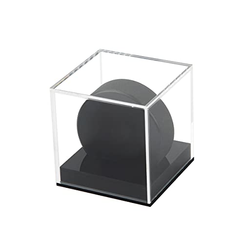 Clear Hockey Puck Display Case Acrylic Puck Display Holder Stand Box Sports Dustproof Storage Collectibles Protection Box With Base #TOP4