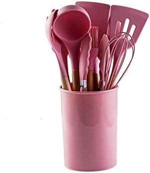 Silicone Kitchen Tools Set Cooking Tools Utensils Set Spatula Shovel Soup Spoon with Wooden Handle Special Heat-resistant Design