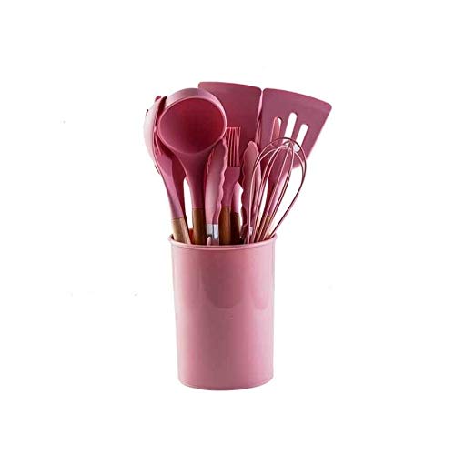 Küchenutensilien-Set Pfannenwender Silikon-Küchenwerkzeug-Set Kochutensilien-Set Pfannenwender Schaufel Suppenlöffel mit Holzgriff Spezielles hitzebeständiges Design
