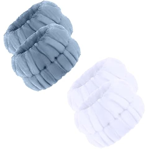 Gift,4 Pcs Face Washing Wristbands Wrist Towels,Facial Cleasing Makeup Remove Wrist washband for Women Girl Prevent Liquid from Spilling,Microfiber wrist wash bands Cover